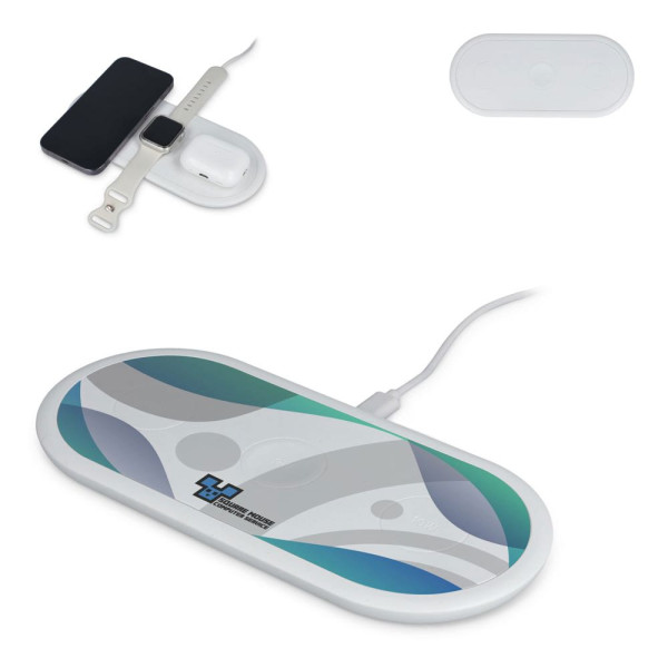 3-in-1 15W Drahtloses Ladegerät für Handys, Apple Watch und AirPods.